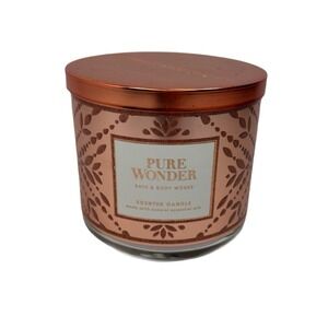 Bath & Body Works Pure Wonder 3-Wick Candle 14.5oz Rose Jasmine Amber